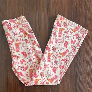 Pink and Orange Cowgirl Flare Leggings